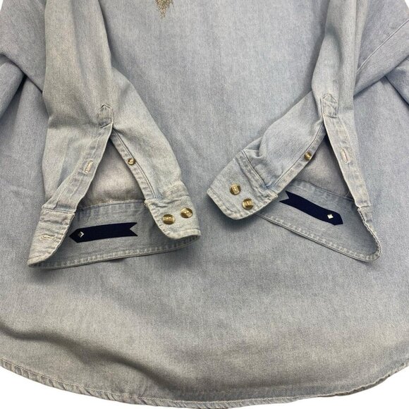 Scottsdale Images Appliqued Handpainted Denim Shirt Size XXL Blue Unique 32-8 - Picture 8 of 15